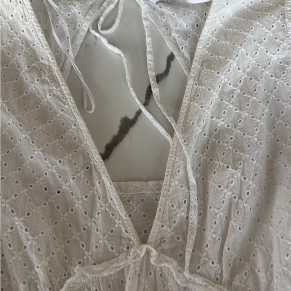 Zara White Eyelet Embroidered Mini Dress - Picture 8 of 9